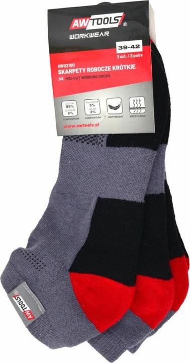 Actual product image Awtools short socks size 43-46 / 3 PCs.