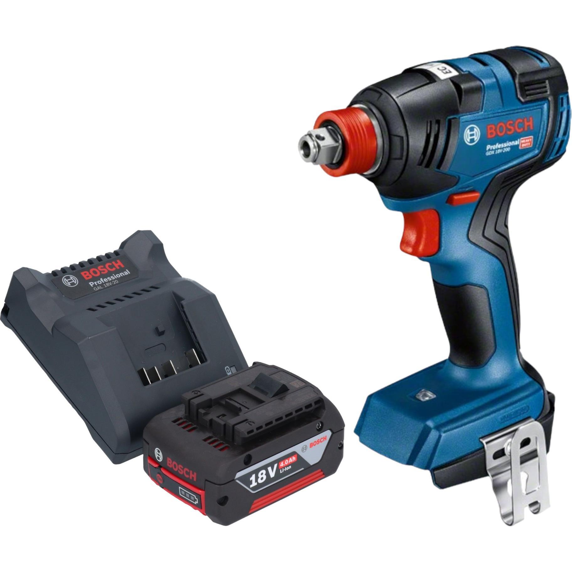 Thumbnail - Bosch Professional, Bohrmaschine + Akkuschrauber, Bosch GDX 18V-200 Professional Akku Drehschlagschrauber 18 V 200 Nm Br...
