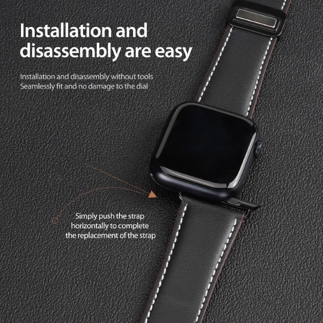 Actual product image Dux Ducis YA Strap (38 mm, 40 mm, 41 mm, Genuine leather, Apple Watch Series 1, Apple Watch Series 2, Apple Watch Series 3, Apple Watch Series 4, Apple Watch Series 5, Apple Watch Series 6, Apple Watch Series 7, Apple Watch Series 8, Apple Watch Series 9, Apple Watch SE)