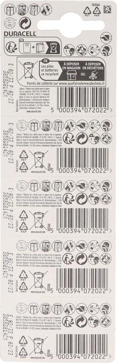 Actual product image Duracell 5 x bateria litowa mini CR2016 DL2016 ECR2016 HSDC (5 pcs., CR2016, 72 mAh)