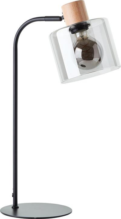 Brilliant Weald lampe de table noir/fumée/bois Dimension: 50x18 (E27)