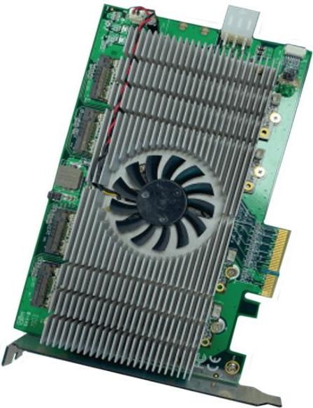 Produktbild Aaeon PER-TAIX4-A10-PCIE - AI Core PCIx4 mit 2x 2280 M.2-Modul (4MYDX), Lüfter