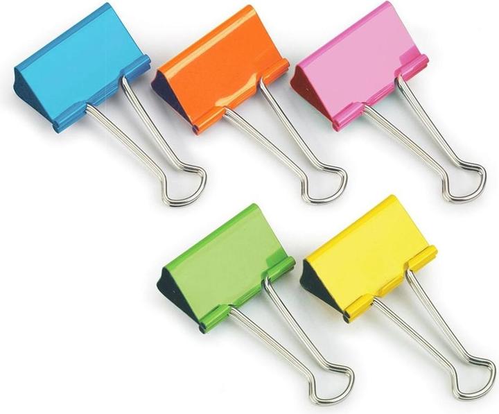 Rapesco Foldback clips, width: 19 mm, assorted colours (10 x)