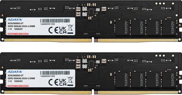 Image du produit Adata DDR5 32Go 5600-46 K2 Premier Tray simple plateau (2 x 16GB, 5600 MHz, RAM DDR5, DIMM)