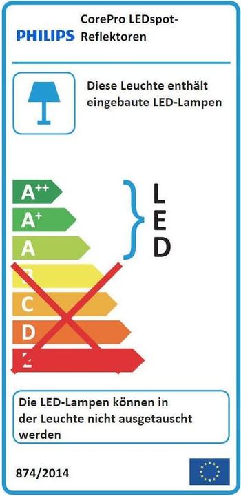 Etichetta energetica Philips Professional Core Pro (E27, 4 W, 255 lm, 6 x, A)
