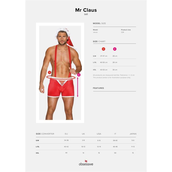 Produktbild Obsessive Mister Claus Boxershorts mit Hosenträger und Mütze (L, XL)