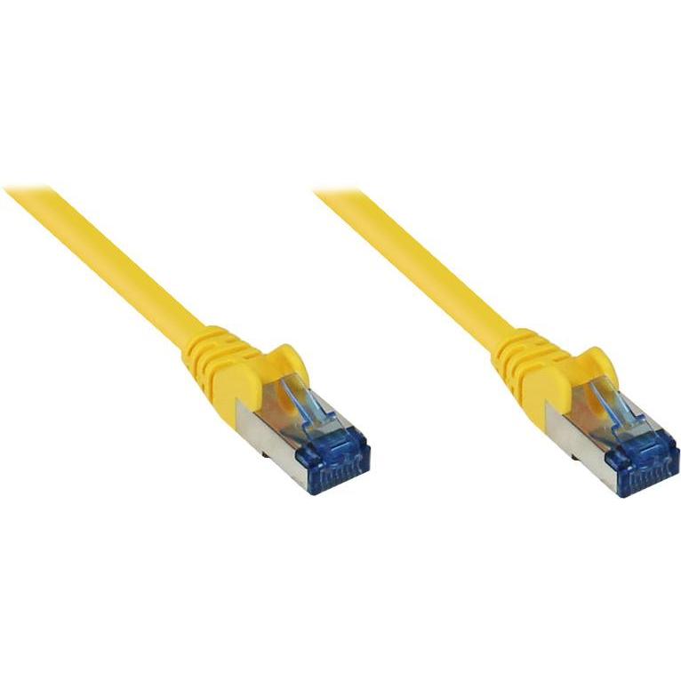 Good Connections RNS Patchkabel mit Rastnasenschutz, Cat. 6A, S/FTP, PiMF, halogenfrei, 500MHz, gelb, 0,25m (S/FTP, CAT6...