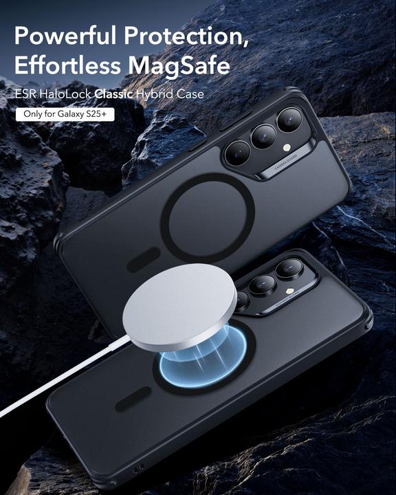 Actual product image ESR - Classic Hybrid HaloLock - Samsung Galaxy S25 Plus - Frosted Black (Samsung Galaxy S25)