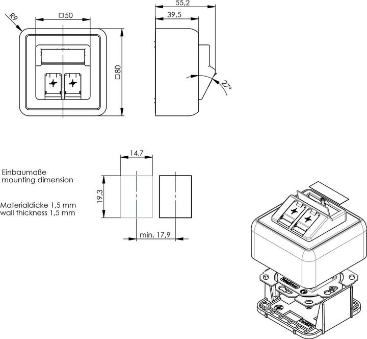 Produktbild Telegärtner Frontabdeckung