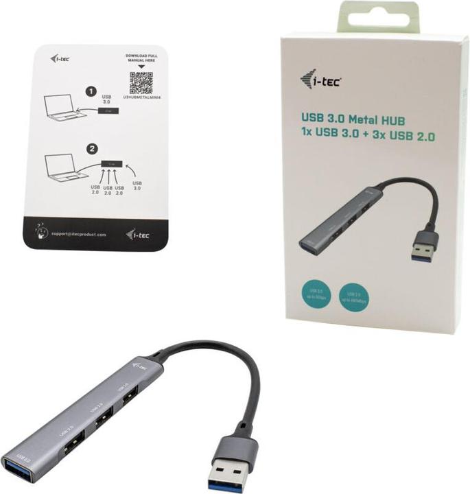 Produktbild i-tec U3hubmetalmini4 (USB-A, 4 Ports)