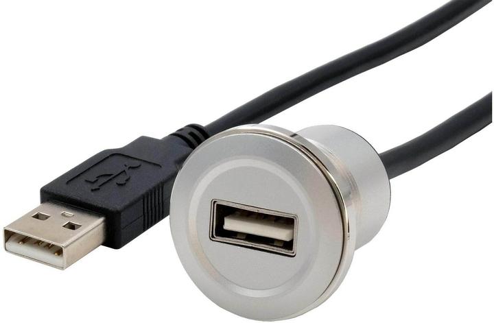 Actual product image Exsys Panel mount adapter USB-A f-m (0.30 m, USB 2.0)