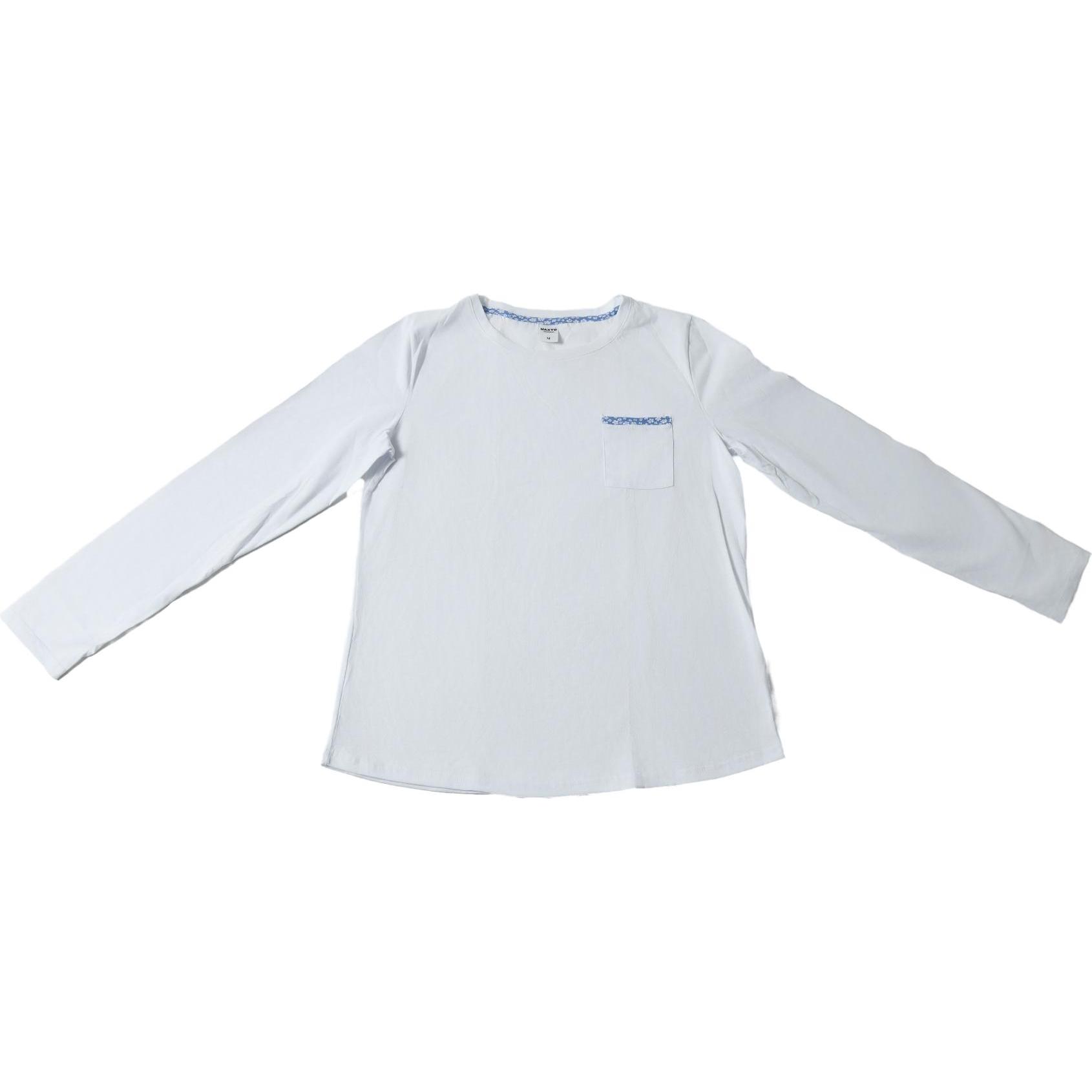 Thumbnail - Maxte, Damen, Pyjama, Klassisches langärmeliges Pyjama-Set aus Baumwolle, Blau, (M)