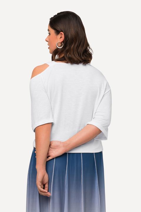 Produktbild Ulla Popken T-Shirt, Cut-Out, gekräuselte Schulter, Halbarm (50, 52)
