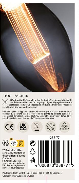 Produktbild Paulmann Kolben B75 Inner Glow (E27, 3.50 W, 80 lm, 1 x)