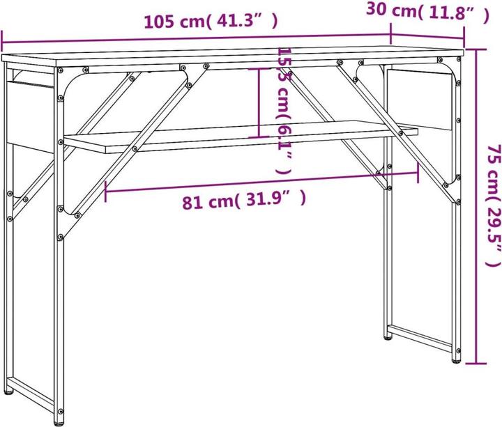 Image du produit vidaXL Konsolentisch (30 x 30 x 75 cm)