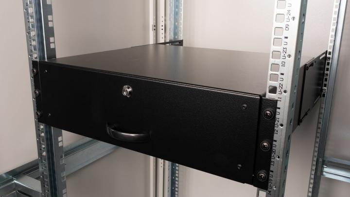 Actual product image equip Drawer for server cabinets 3U, lockable black