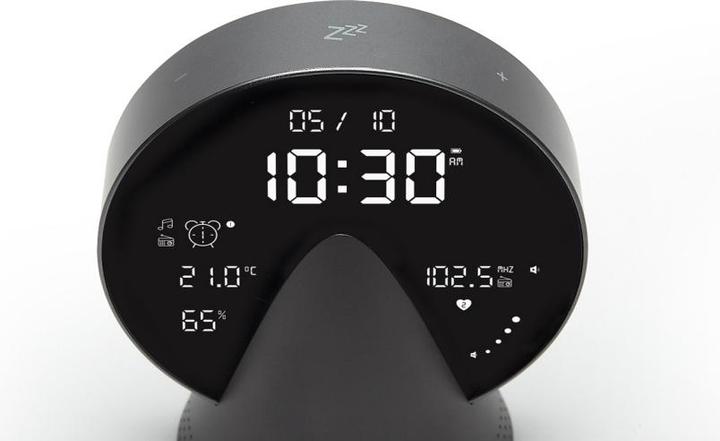 Productafbeelding Lexon Alarm clock Conic Clock platinium grey