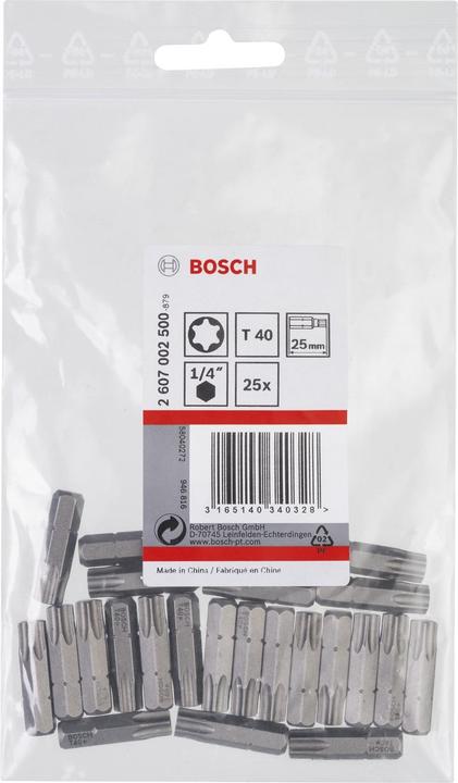 Produktbild Bosch Professional Zubehör Schrauberbit Extra-Hart T40, 25 mm, 25er-Pack
