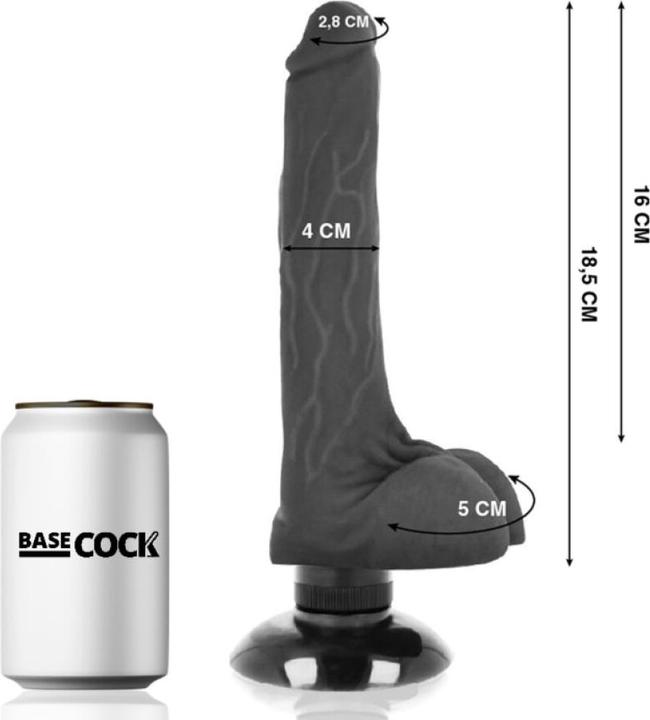 Produktbild Basecock REALISTIC VIBRATOR 2-1 SCHWARZ 18.5CM