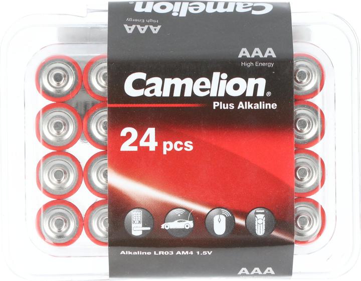Actual product image Camelion Plus Alkaline AAA Batterien, 24 Stück in praktischer Aufbewahrungsbox (24 pcs., AAA, 1250 mAh)