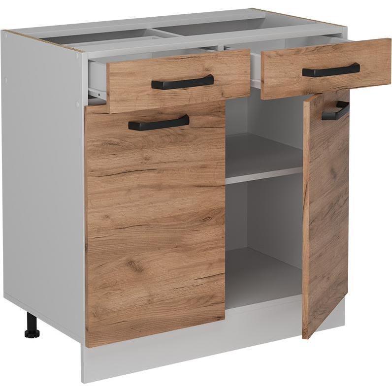 Vicco, Regal, Küchenunterschrank R-Line, Goldkraft Eiche/Weiss, 80 cm ohne Arbeitsplatte