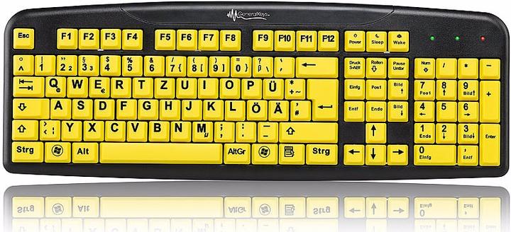 Image du produit GeneralKeys 2 fois : Clavier confort avec touches gros caractères à fort contraste