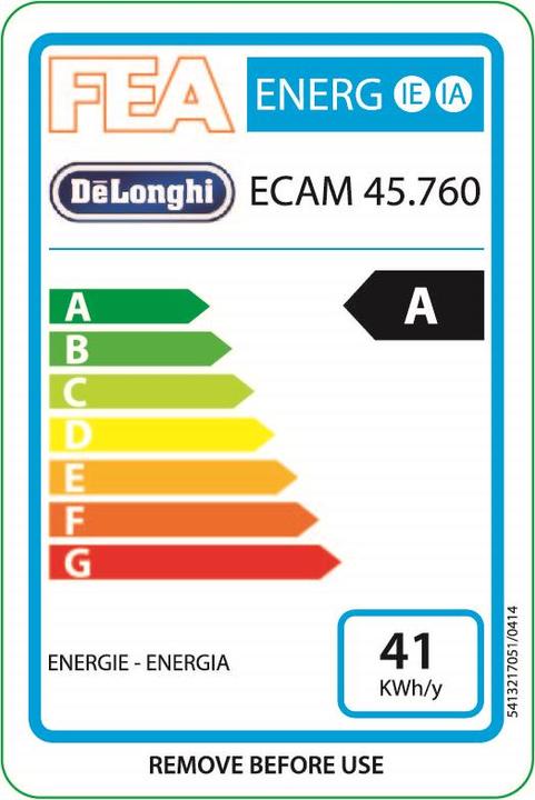 Energy Label De'Longhi Eletta Cappuccino Top