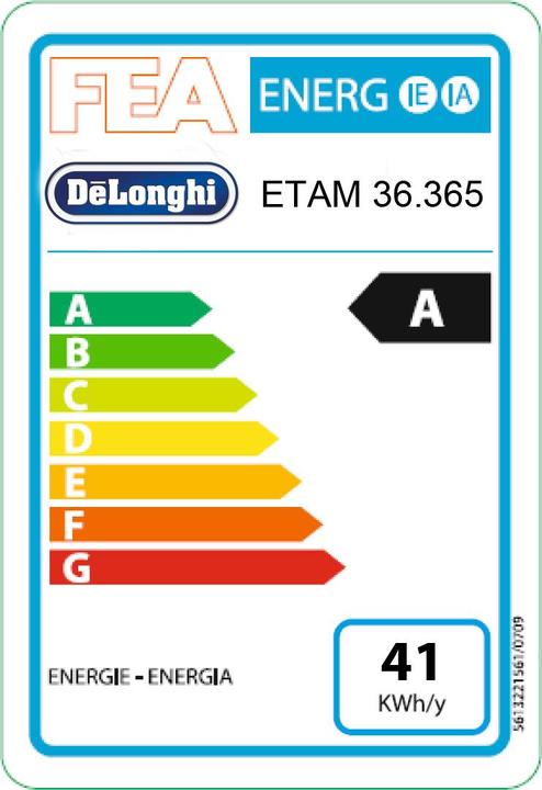 Energy Label De'Longhi ETAM 36.365.M Prima Donna XS De Luxe