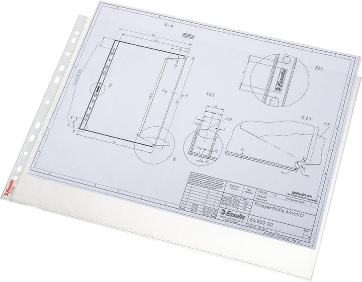 Produktbild Dymo Esselte Prospekthülle Standard Plus, DIN A3 quer, PP, 0,09mm genarbt, farblos, oben offen, dokumente (A3, 1 x)