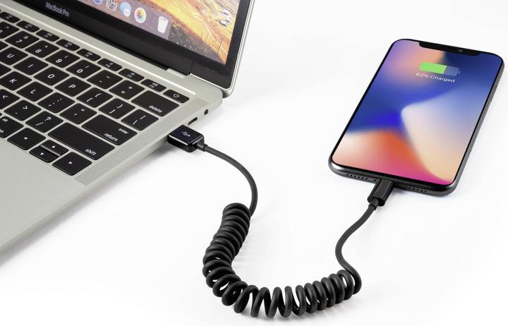 Actual product image Renkforce Apple Lightning Coil Cable for Apple iPod/iPad/iPhone (0.95 m, USB 2.0, 2.50 W)