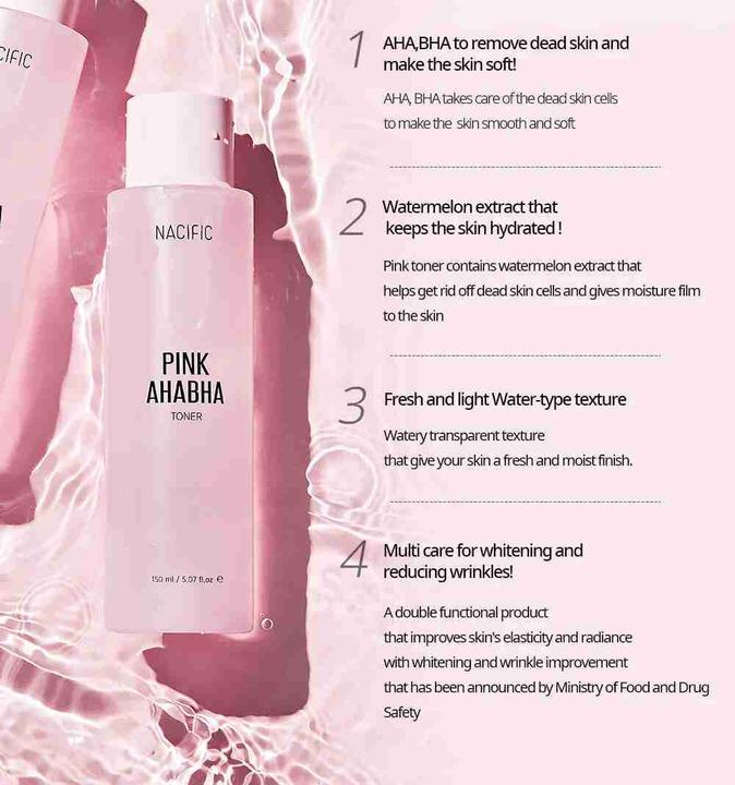 Immagine prodotto Nacific Tonico rosa AHABHA (Tonico per il viso, 150 ml)