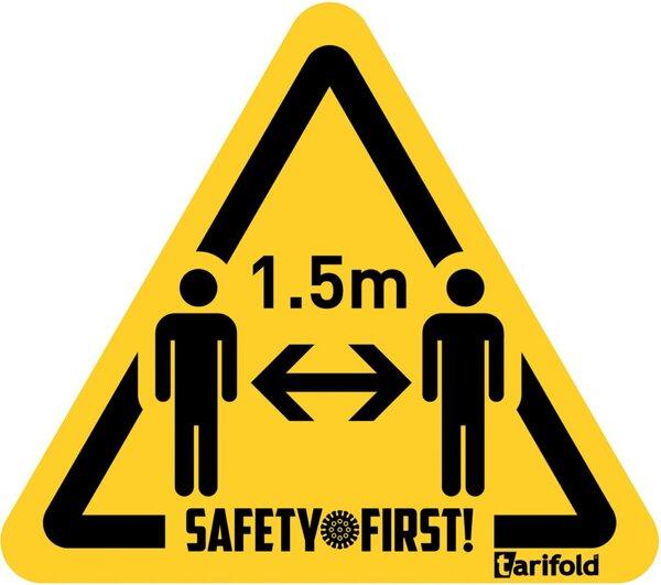 Image du produit Jalema Warnaufkleber Bitte Abstand halten, Personen, gelb/schwarz, 150x170mm, 4 Stück