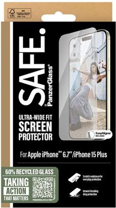Produktbild PanzerGlass SAFE. Screen Protector iPhone '24 6.7" Ultra-Wide Fit (1 Stk., Apple iPhone 15 Plus, Apple iPhone 16 Plus)