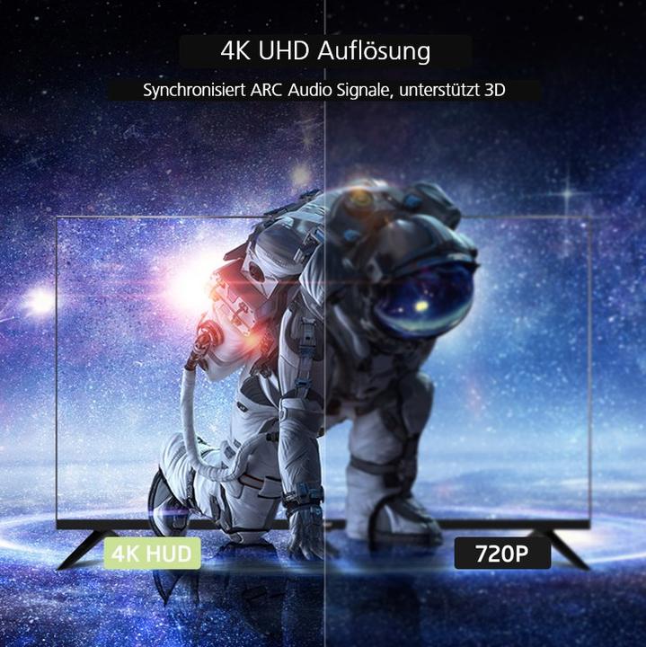 Produktbild Helos Anschlusskabel, DisplayPort Stecker/HDMI Stecker, PREMIUM, 5,0m, schwarz DP 1.1 Stecker/ HDMI 1.4 St (5 m, DisplayPort, 1.4)