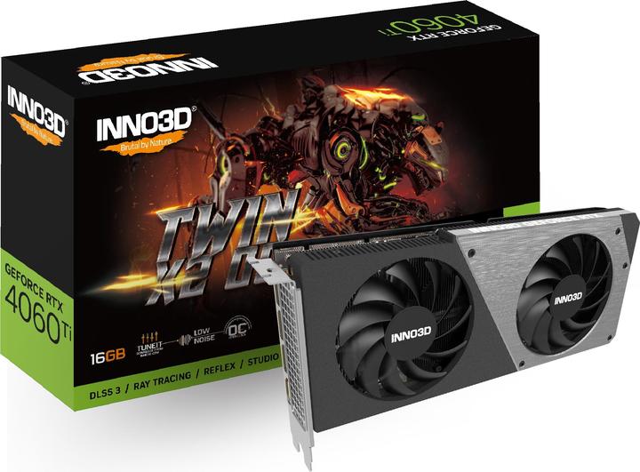 Productafbeelding Inno3D Geforce RTX 4060 TI 16 GB Twin X2 grafische kaart - 16 GB GDDR6, 1x HDMI, 3x DP (16 GB)