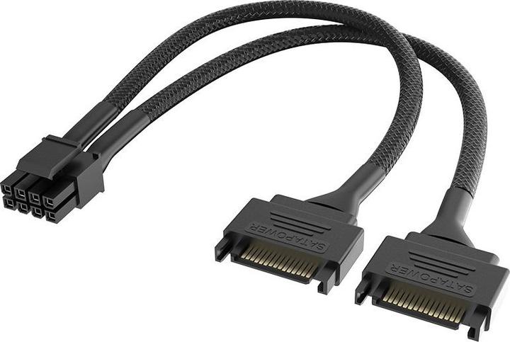 Akasa - Dual SATA to 8-pin CPU power adapter cable (15 cm)