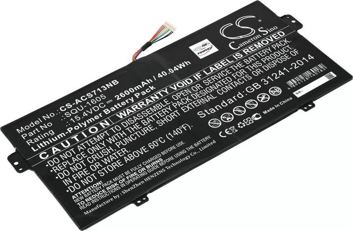 Actual product image AccuCell Battery Acer Swift 7 SF713-51-M8MF, Spin 7 SP714-51-M339, type SQU-1605 etc. (2600 mAh)