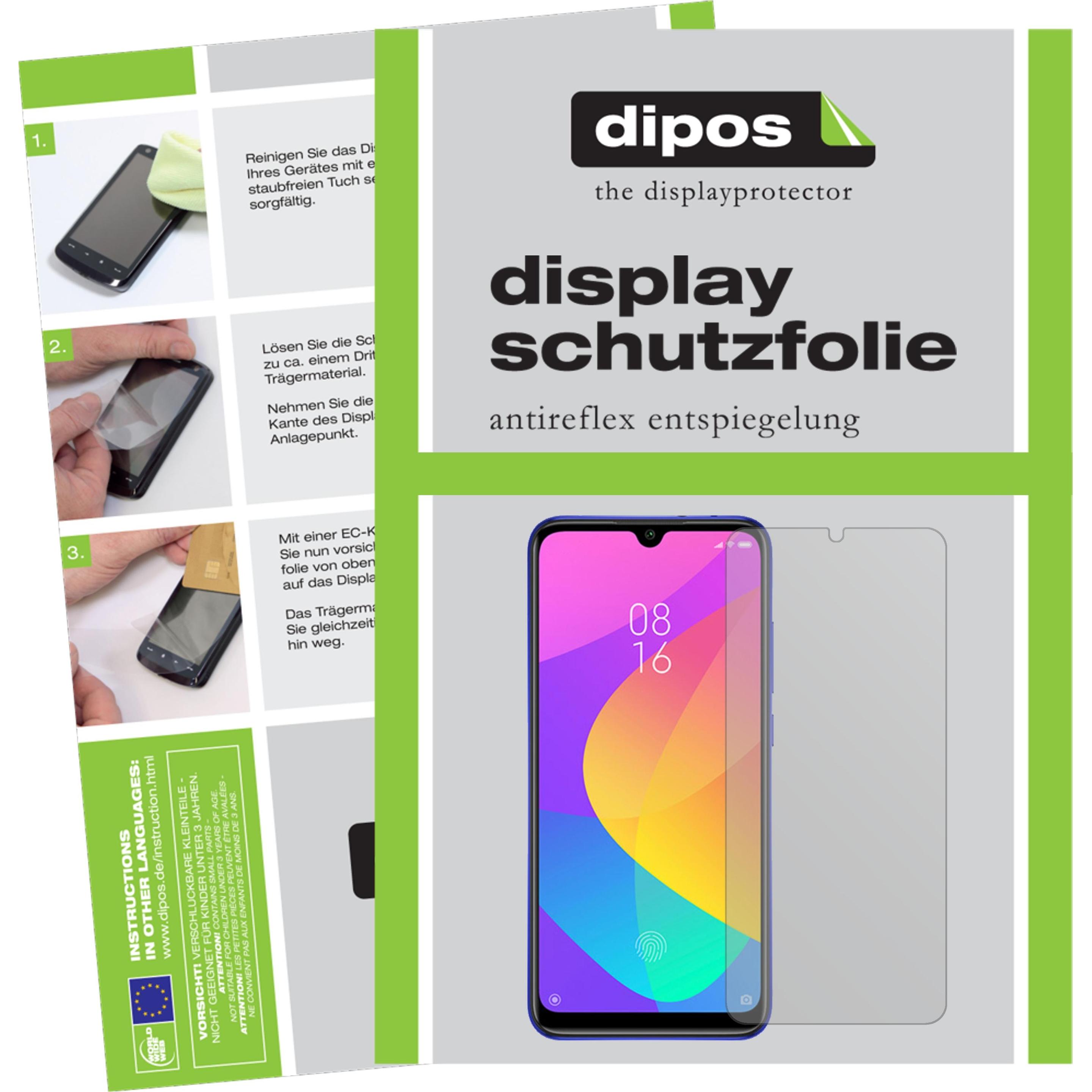 Dipos Displayschutzfolie Antireflex (6 Stück, Xiaomi Mi A3), Smartphone Schutzfolie, Transparent