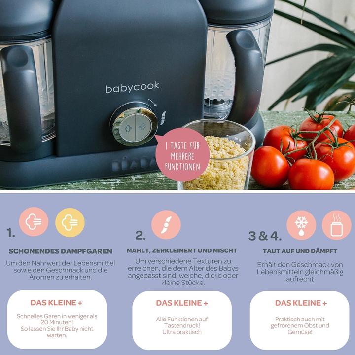 Actual product image Beaba Babycook Plus Grinder-Steamer 4in1, Dark Grey