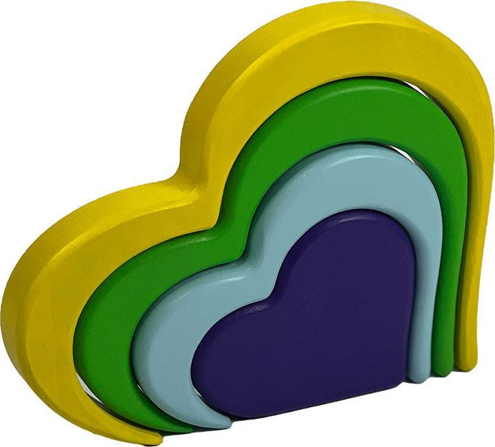 Produktbild AVWoodSy Holzherzen mit gravur fünfschichtig Regenbogen