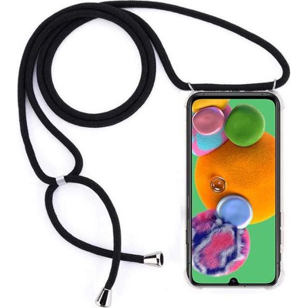 MU Style Hülle zum Umhängen, Handykette, Schwarz, Transparent