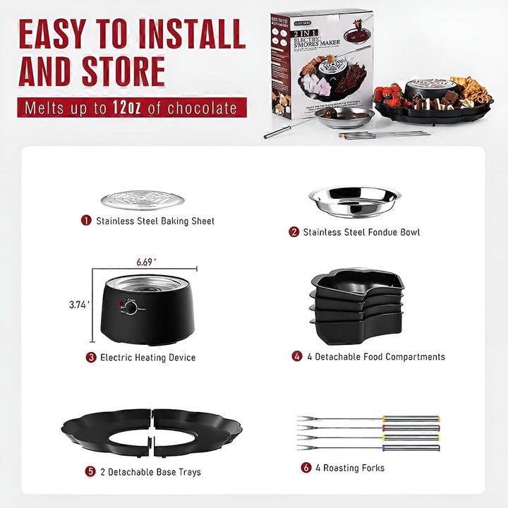 Actual product image Novidarte S'more & Schokoladenfondue Maker