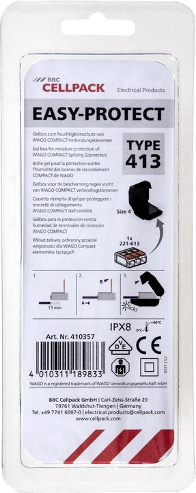 Actual product image CellPack Gel Box 413, IPx8, with Wago Compact terminal block