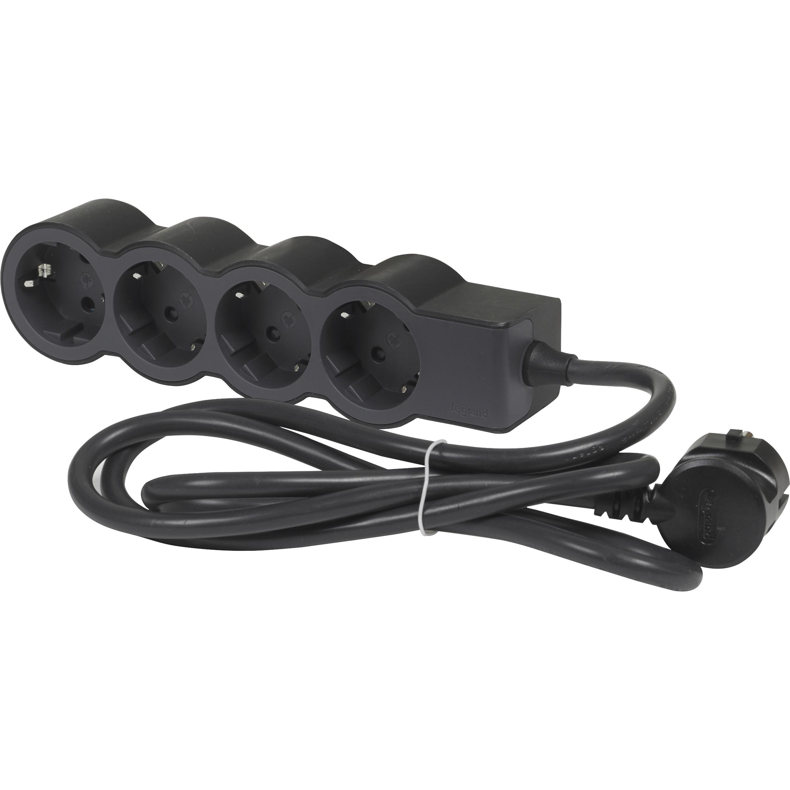 Legrand, Steckdosenleiste, Flache Steckdosenleiste, 4-fach Steckdose (4 x, 5 m)