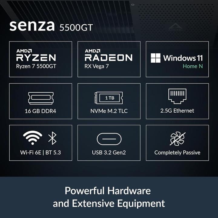 Produktbild Arctic Senza 5500GT (1000 GB, 16 GB, Radeon RX Vega 7)