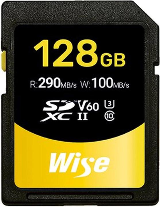 Wise SDXC UDH-II V60 128GB R:290MBs / W:100MBs WI-SD-S128 (128 GB, SDXC, UHS-II)