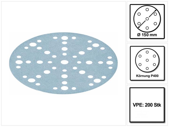 Actual product image Festool STF D150/48 Grinding discs garnet P400 150 mm 200 pcs. ( 2x 575172 ) for RO 150, ES 150 (P400)