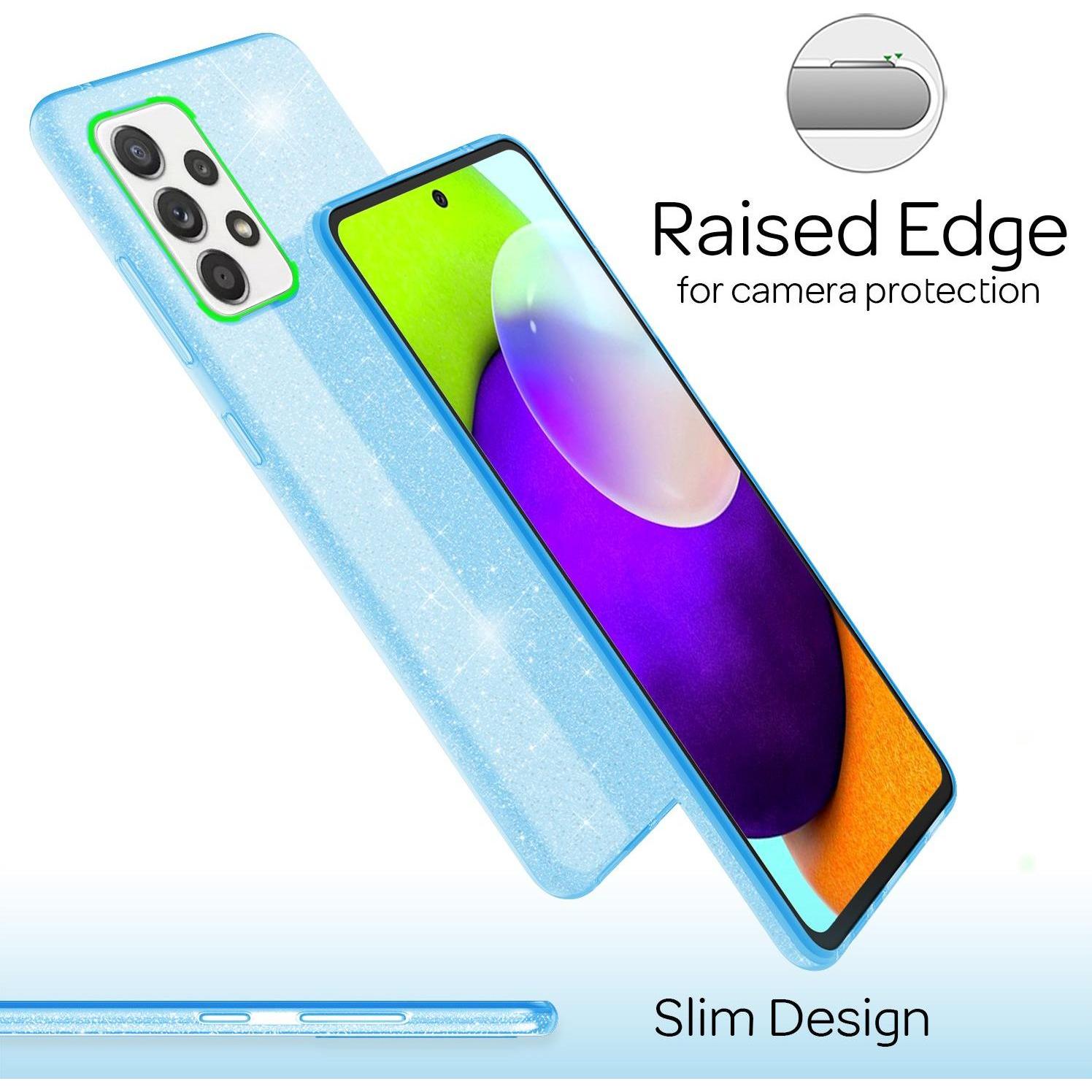 Thumbnail - Nalia Glitzer Handyhülle (Samsung Galaxy A52), Smartphone Hülle, Blau