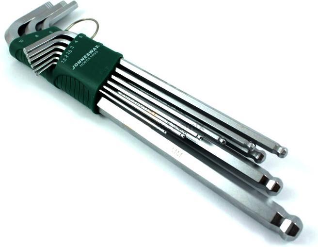 Actual product image Jonnesway Allen key set with ball, long, 9 pcs.