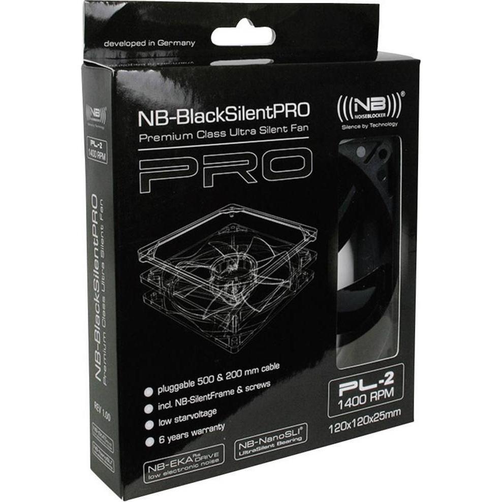 Thumbnail - Noiseblocker Black Silent Pro-Series PL2 (120 mm, 1 x), PC Lüfter, Schwarz